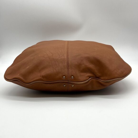 Badgley Mischka Acorn Brown Leather Hobo Bag - Picture 4 of 10